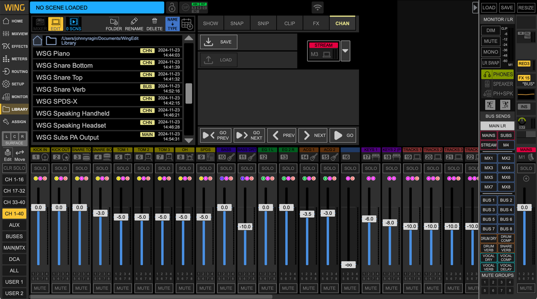 Behringer WING Console Presets