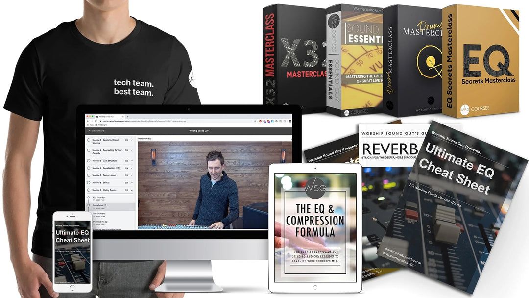 All Courses Bundle (Sound Guy Essentials, X32 Masterclass, Drums Masterclass, Livestream Mastery Workshop & EQ Secrets Masterclass) - WorshipSoundGuy
